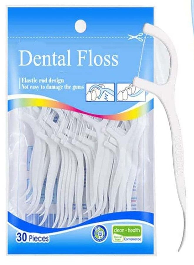 Aternal 30Pcs Dental Floss Toothpicks - Teeth Cleaning Flosses, Double Sided Tooth Picks Threads Tooth Flossing Tool Plastic Oral Care Tool for Kids & Adults - Image 1